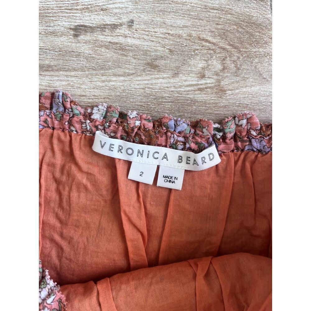 Veronica Beard Melodie Floral-Print Smocked Skirt Size 2 - Picture 3 of 6